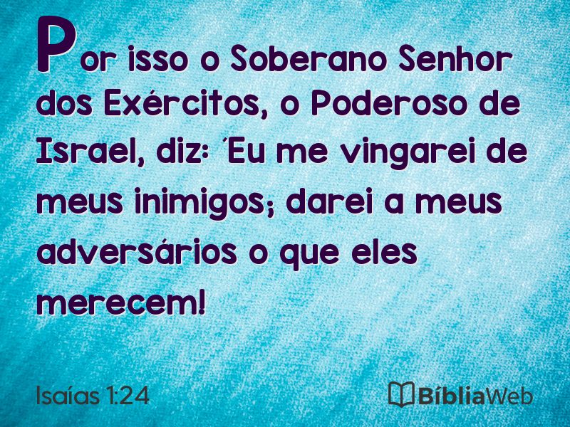 Isaías 1:24 em imagem para compartilhar
