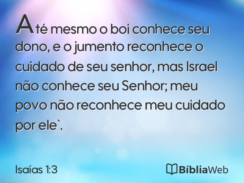 Isaías 1:3 em imagem para compartilhar