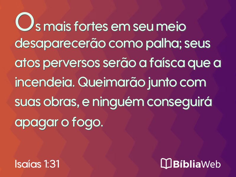Isaías 1:31 em imagem para compartilhar