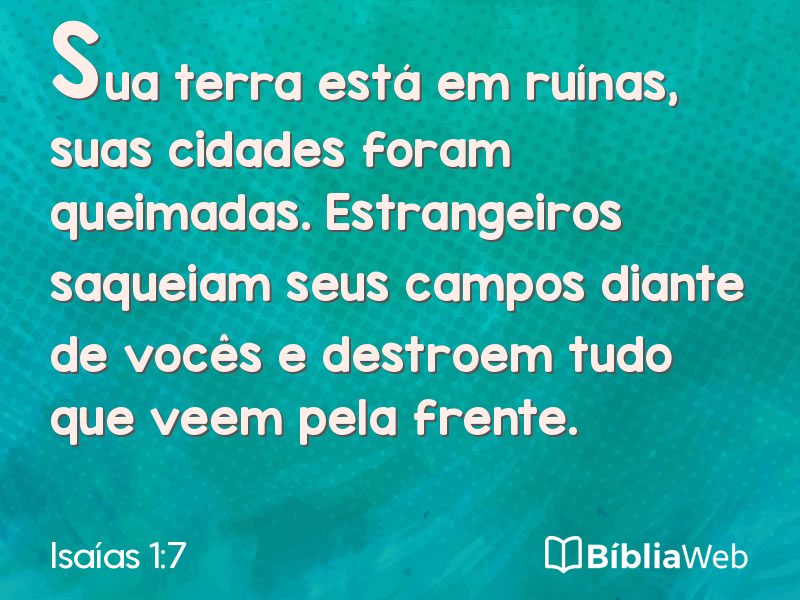 Isaías 1:7 em imagem para compartilhar