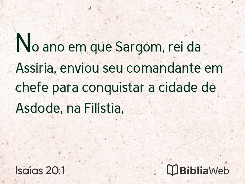 Isaías 20:1 em imagem para compartilhar