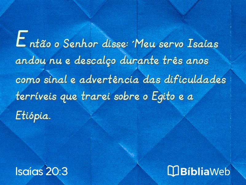 Isaías 20:3 em imagem para compartilhar