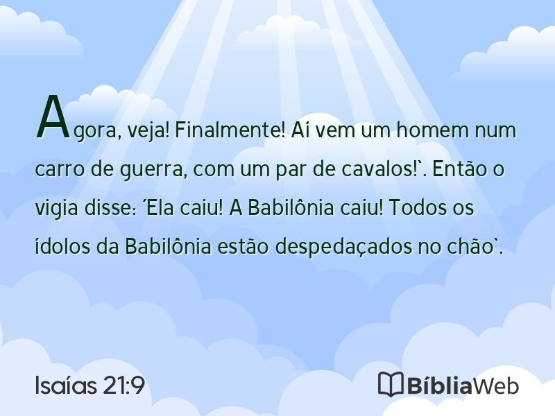 Isaías 21:9 em imagem para compartilhar