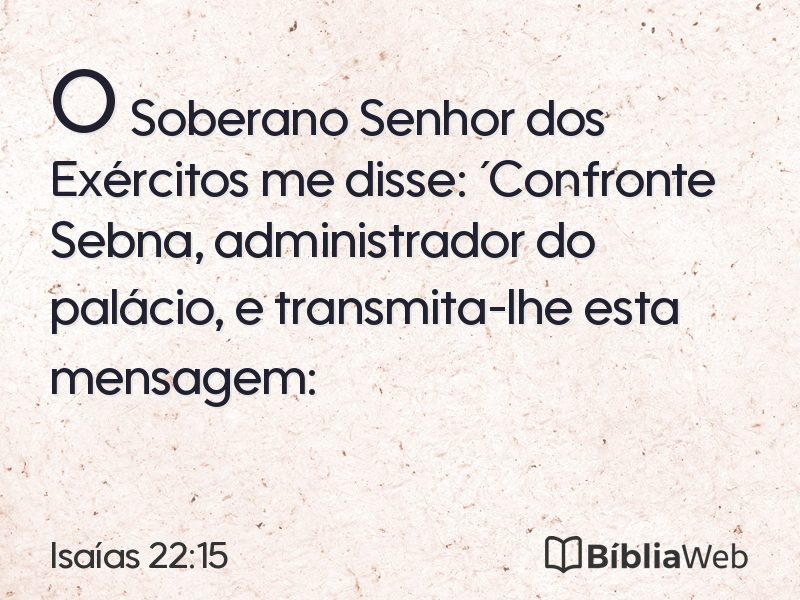 Isaías 22:15 em imagem para compartilhar
