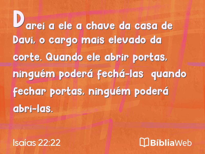 Isaías 22:22 em imagem para compartilhar