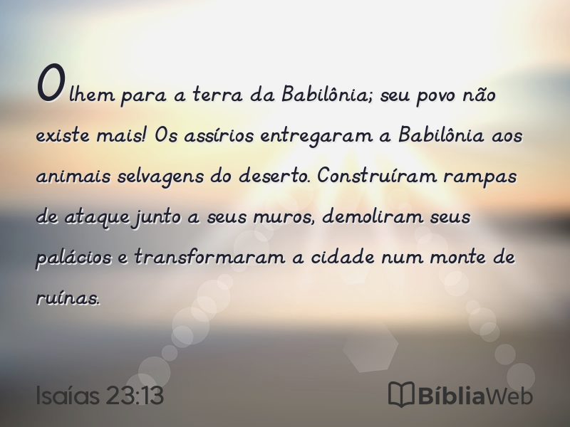 Isaías 23:13 em imagem para compartilhar