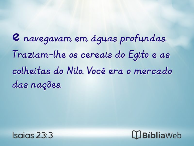 Isaías 23:3 em imagem para compartilhar