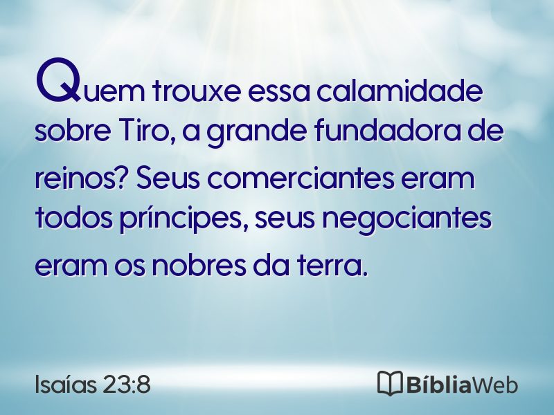 Isaías 23:8 em imagem para compartilhar