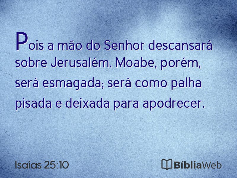 Isaías 25:10 em imagem para compartilhar