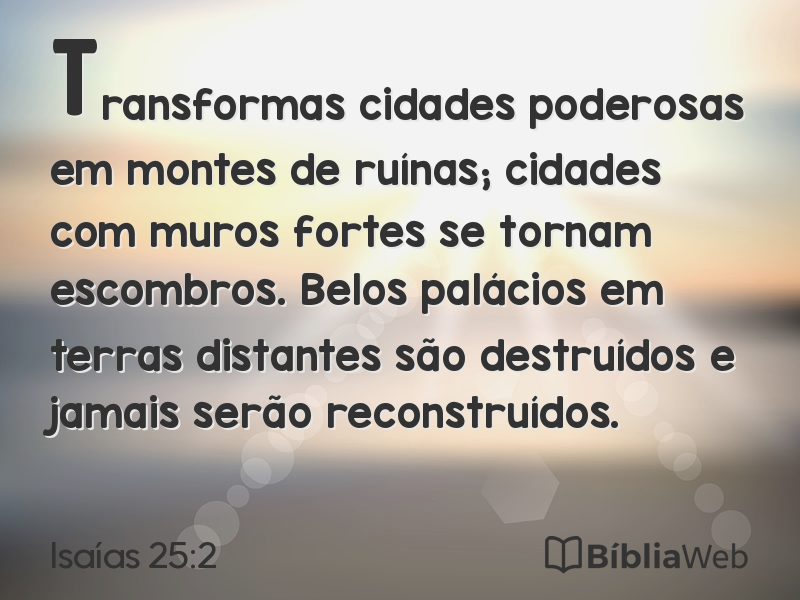 Isaías 25:2 em imagem para compartilhar