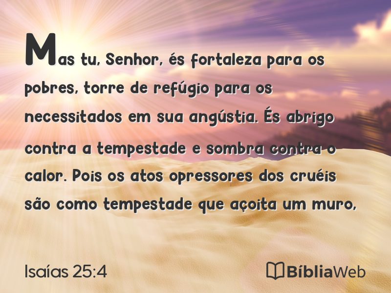 Isaías 25:4 em imagem para compartilhar