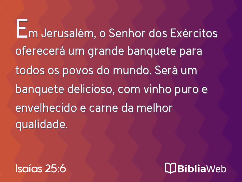 Isaías 25:6 em imagem para compartilhar