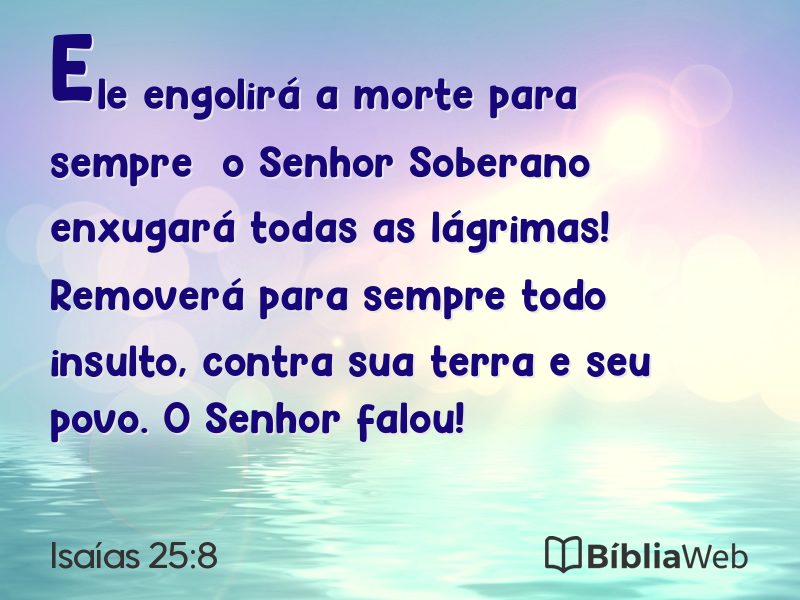 Isaías 25:8 em imagem para compartilhar