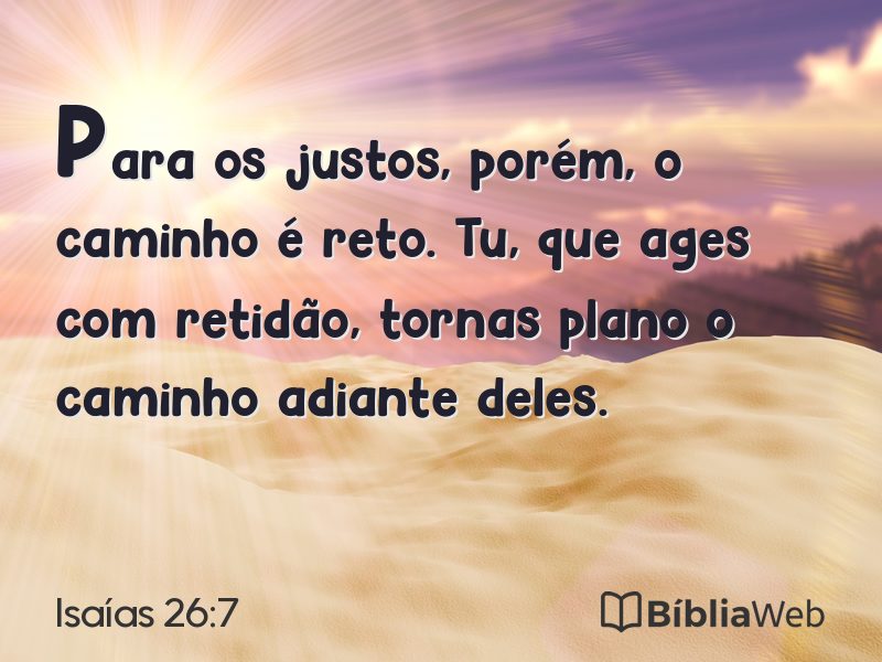 Isaías 26:7 em imagem para compartilhar