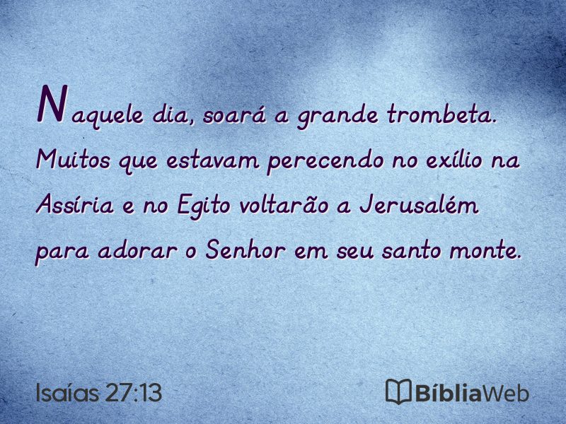 Isaías 27:13 em imagem para compartilhar