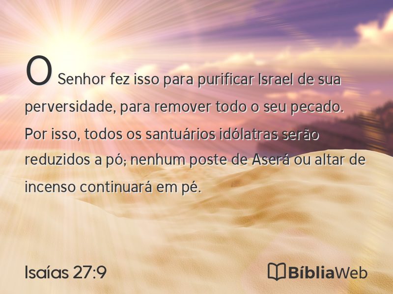 Isaías 27:9 em imagem para compartilhar