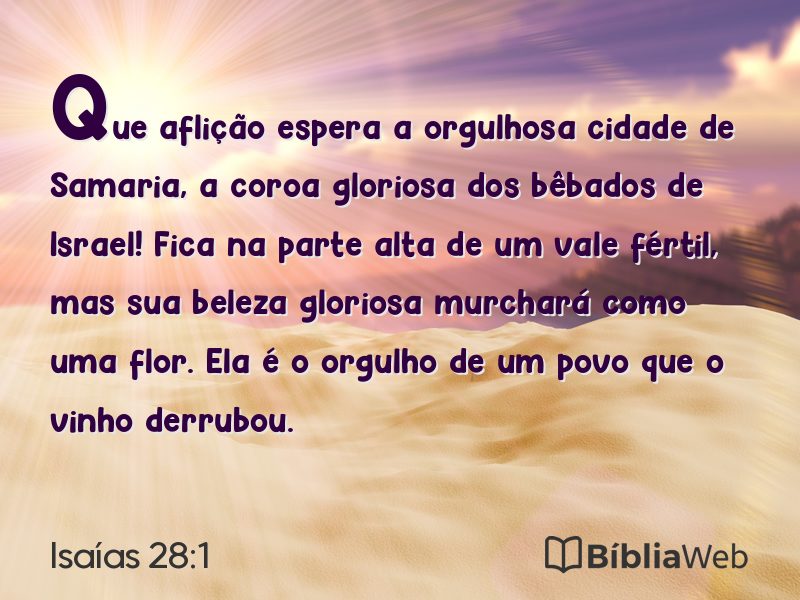 Isaías 28:1 em imagem para compartilhar