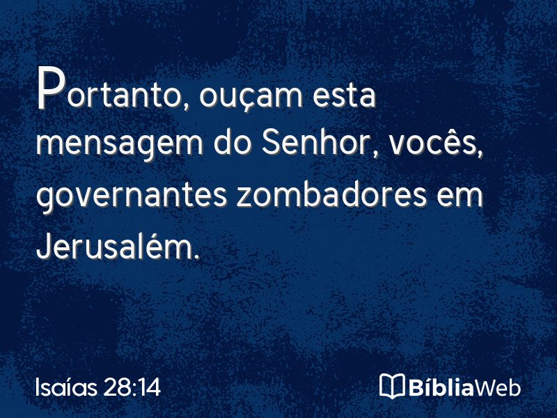 Isaías 28:14 em imagem para compartilhar