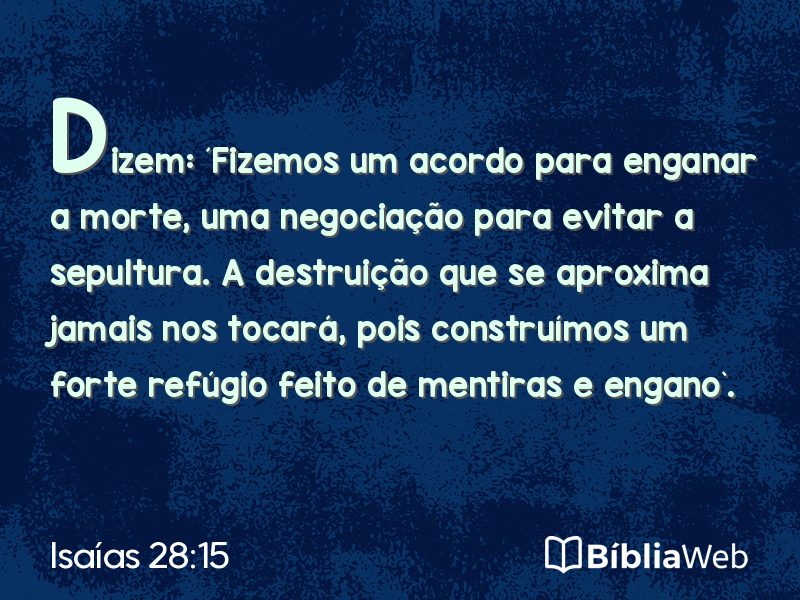 Isaías 28:15 em imagem para compartilhar