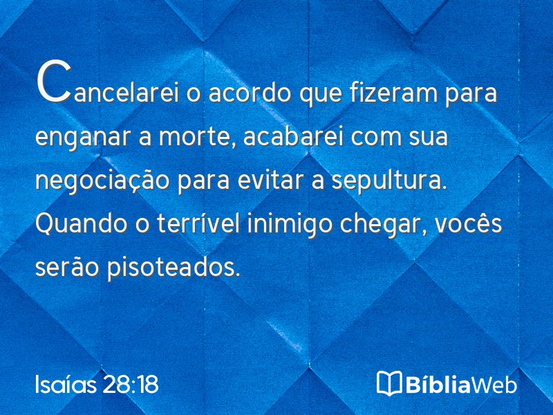 Isaías 28:18 em imagem para compartilhar