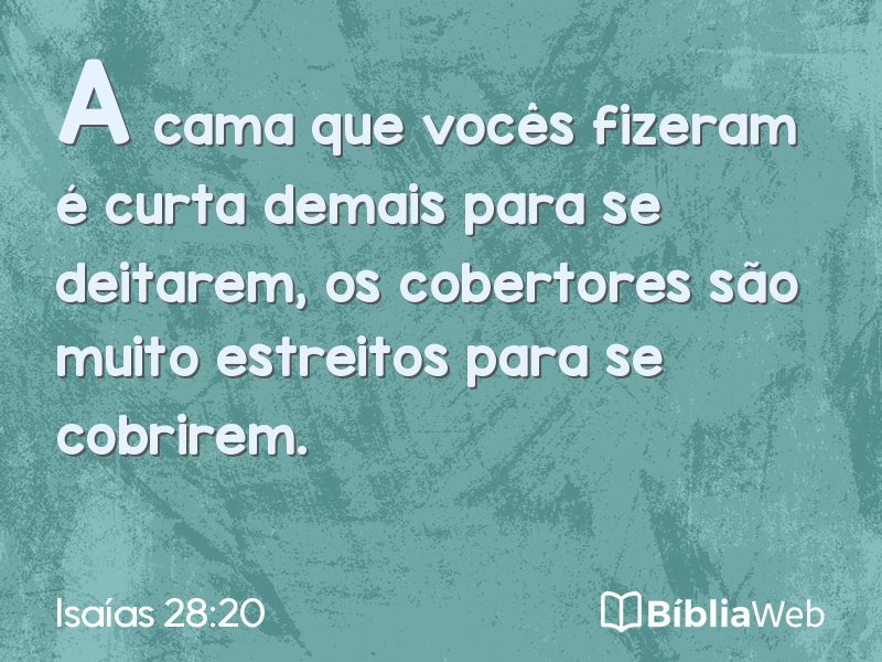 Isaías 28:20 em imagem para compartilhar