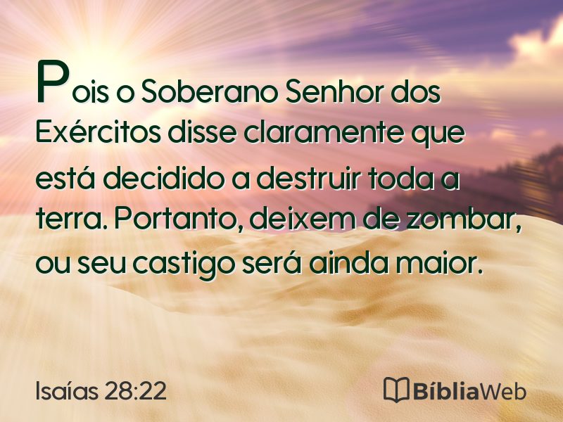 Isaías 28:22 em imagem para compartilhar