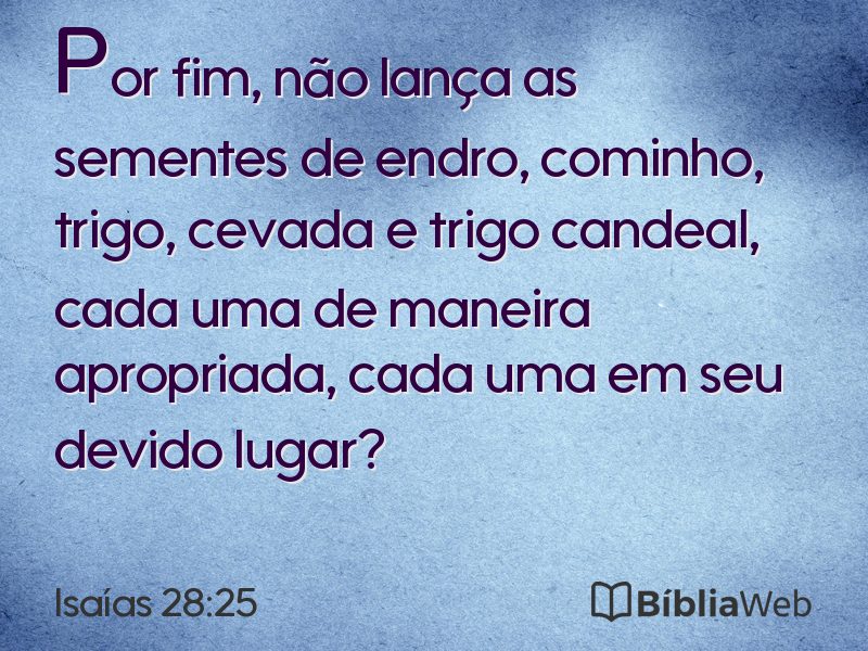 Isaías 28:25 em imagem para compartilhar