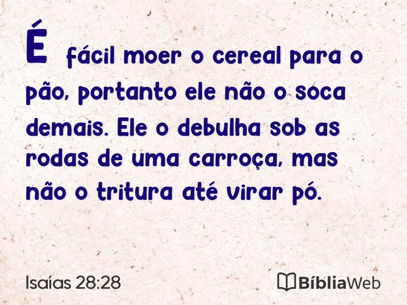 Isaías 28:28 em imagem para compartilhar
