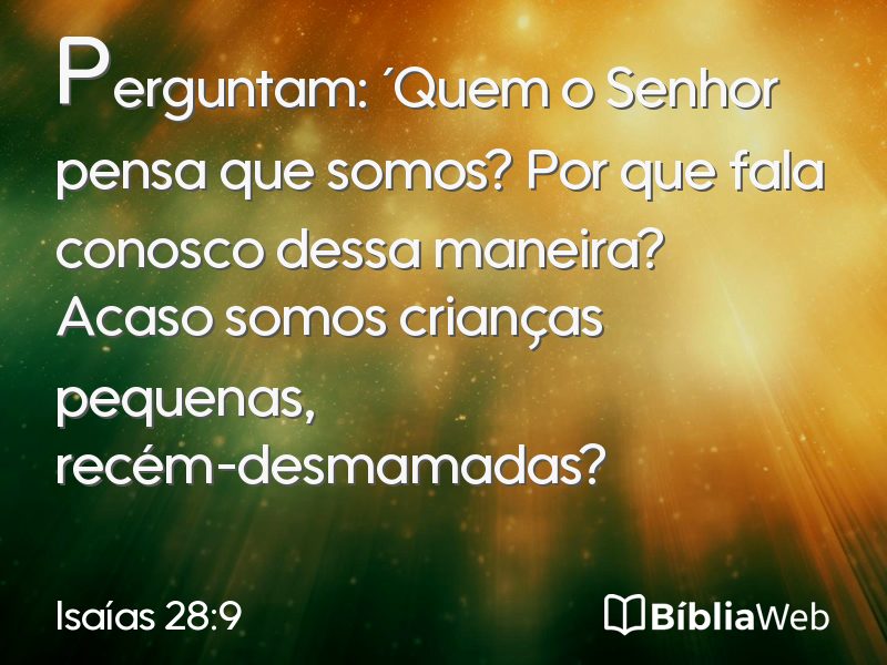 Isaías 28:9 em imagem para compartilhar