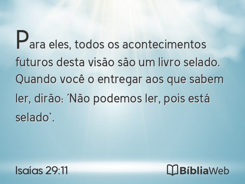 Isaías 29:11 em imagem para compartilhar