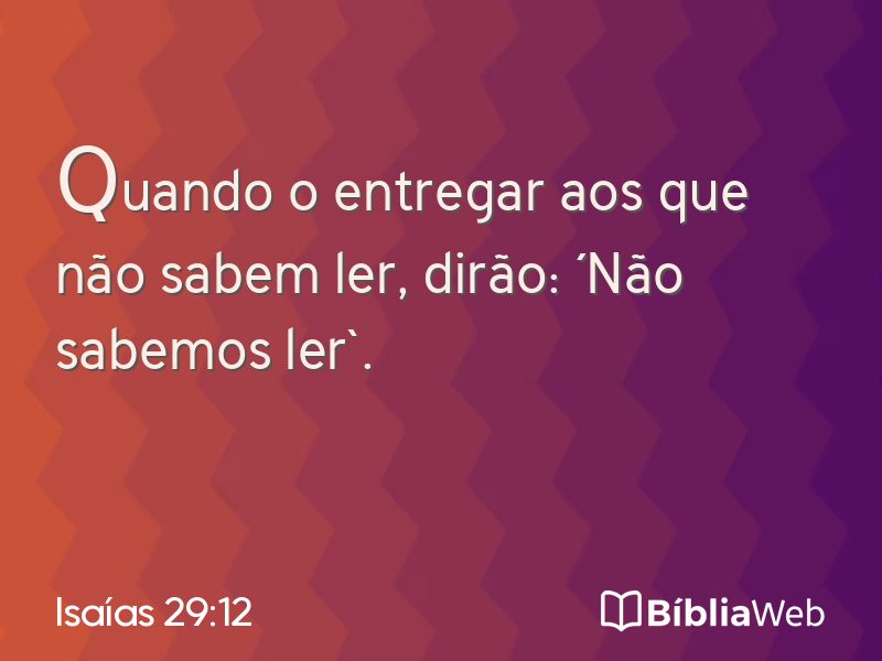 Isaías 29:12 em imagem para compartilhar