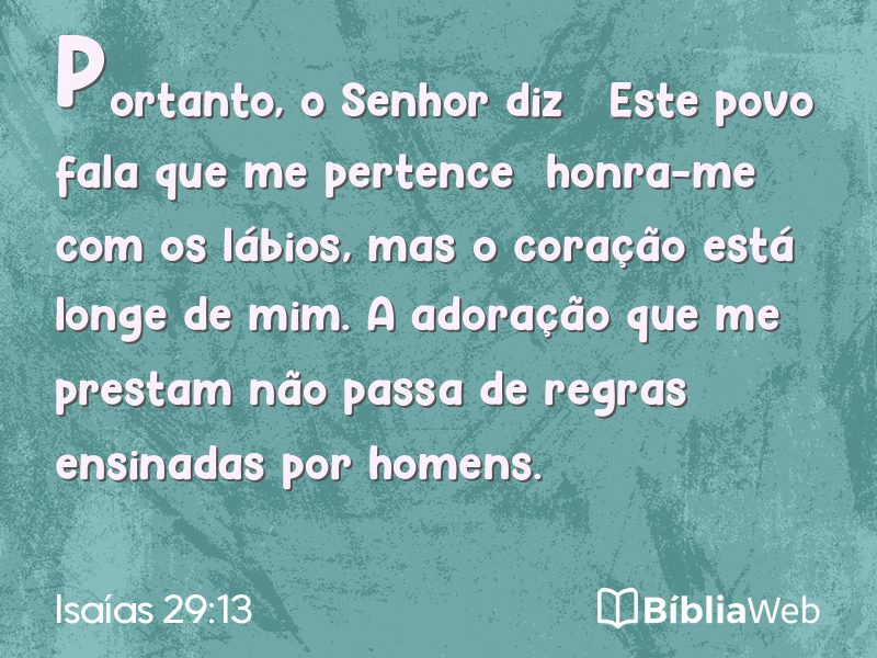 Isaías 29:13 em imagem para compartilhar