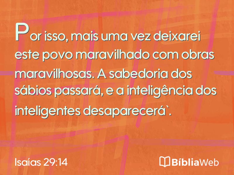 Isaías 29:14 em imagem para compartilhar