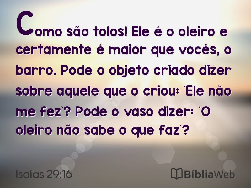 Isaías 29:16 em imagem para compartilhar