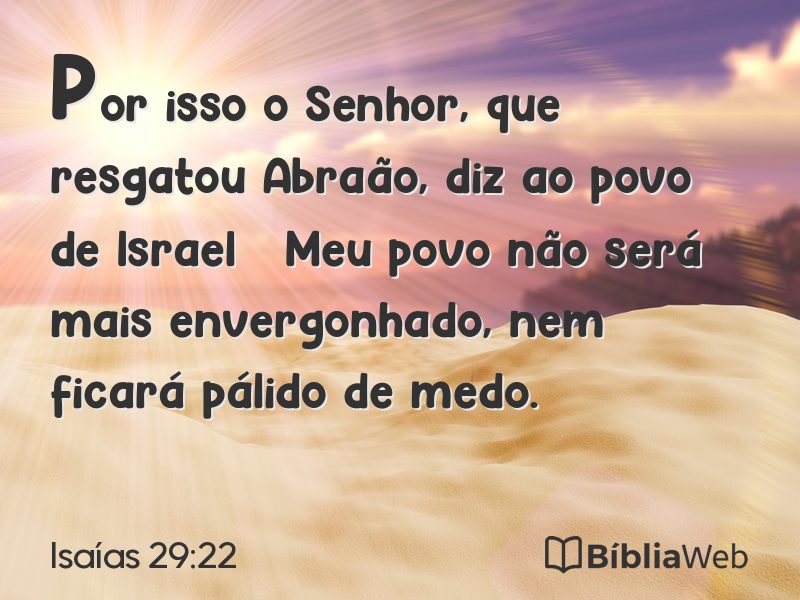 Isaías 29:22 em imagem para compartilhar