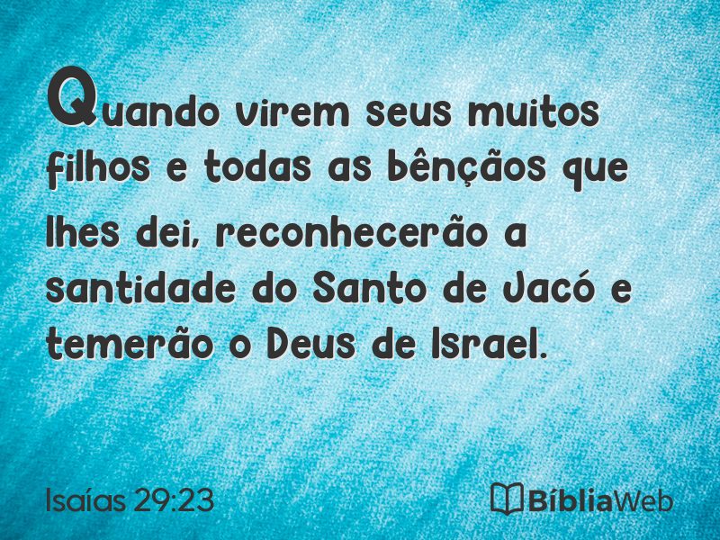 Isaías 29:23 em imagem para compartilhar