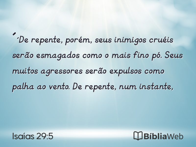 Isaías 29:5 em imagem para compartilhar