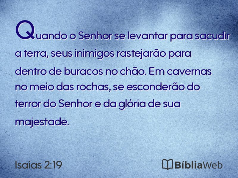 Isaías 2:19 em imagem para compartilhar