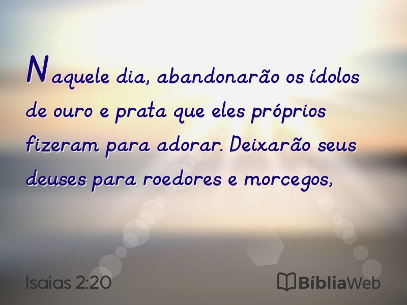 Isaías 2:20 em imagem para compartilhar