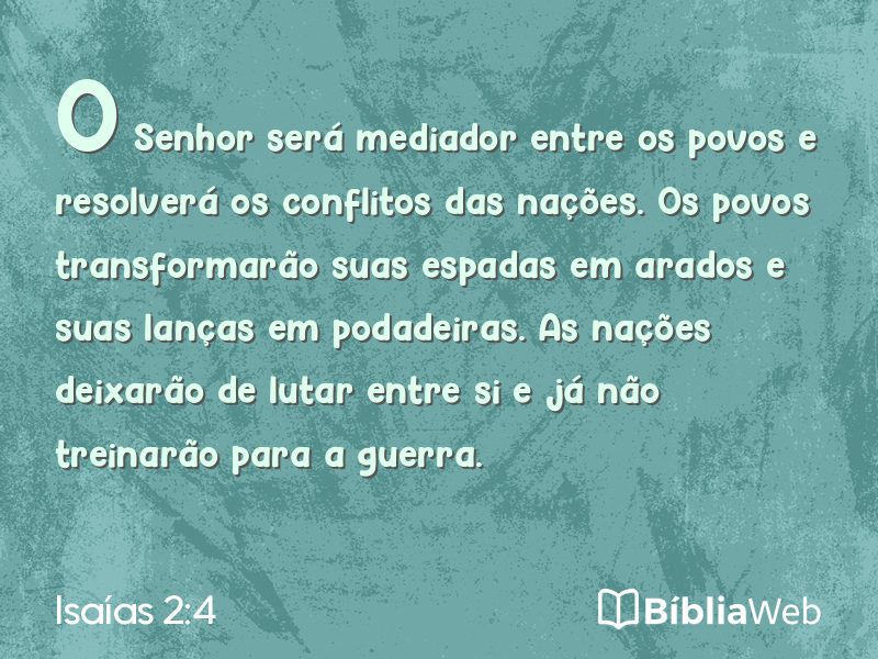 Isaías 2:4 em imagem para compartilhar