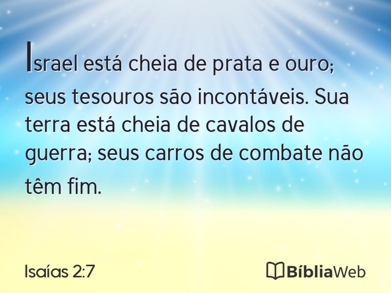 Isaías 2:7 em imagem para compartilhar