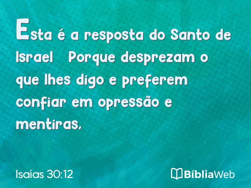 Isaías 30:12 em imagem para compartilhar