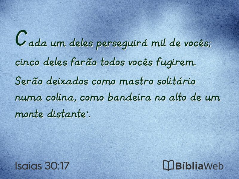 Isaías 30:17 em imagem para compartilhar
