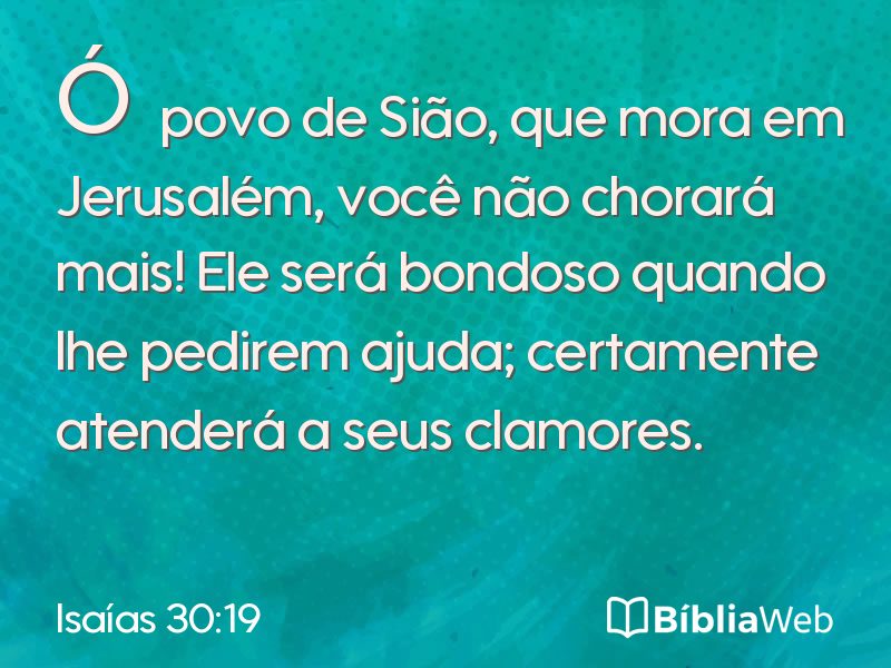 Isaías 30:19 em imagem para compartilhar