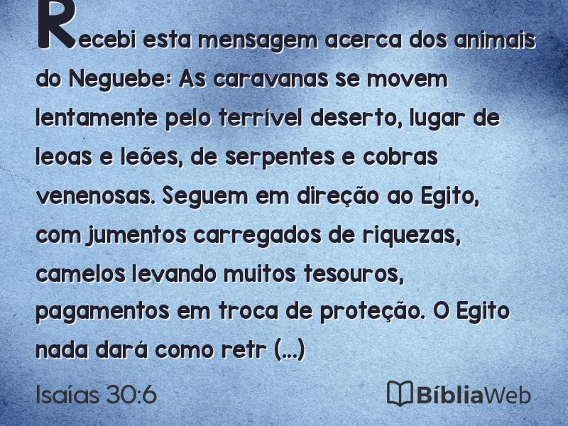 Isaías 30:6 em imagem para compartilhar