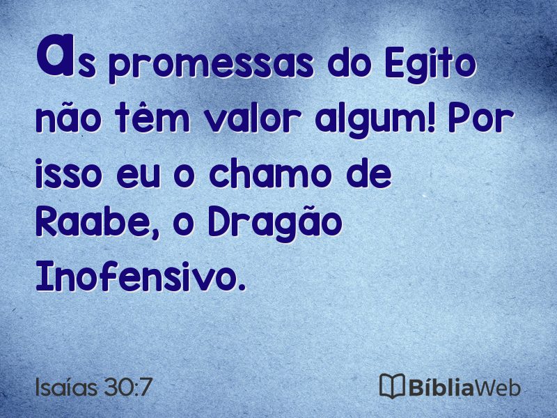 Isaías 30:7 em imagem para compartilhar
