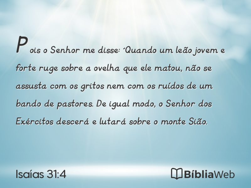 Isaías 31:4 em imagem para compartilhar