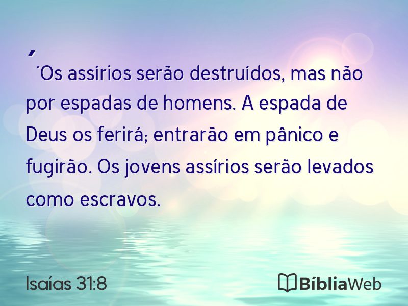 Isaías 31:8 em imagem para compartilhar
