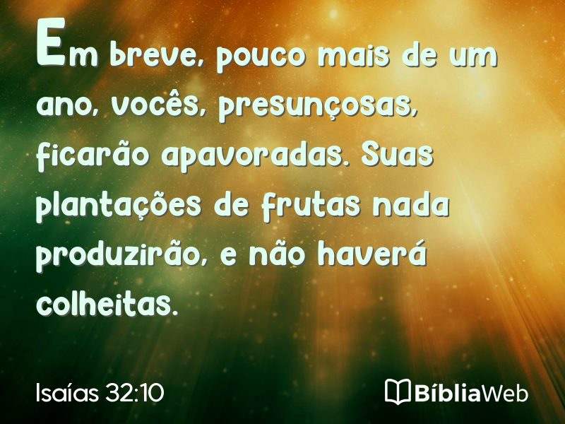 Isaías 32:10 em imagem para compartilhar