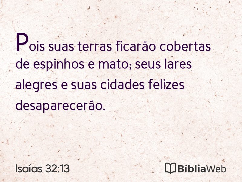 Isaías 32:13 em imagem para compartilhar